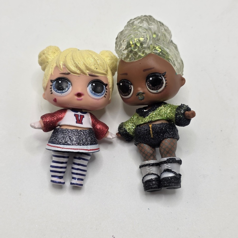 LOL Surprise Doll Lot of 2 Glitter Hair Fashion Dolls MGA 2018 Series Mini Dolls